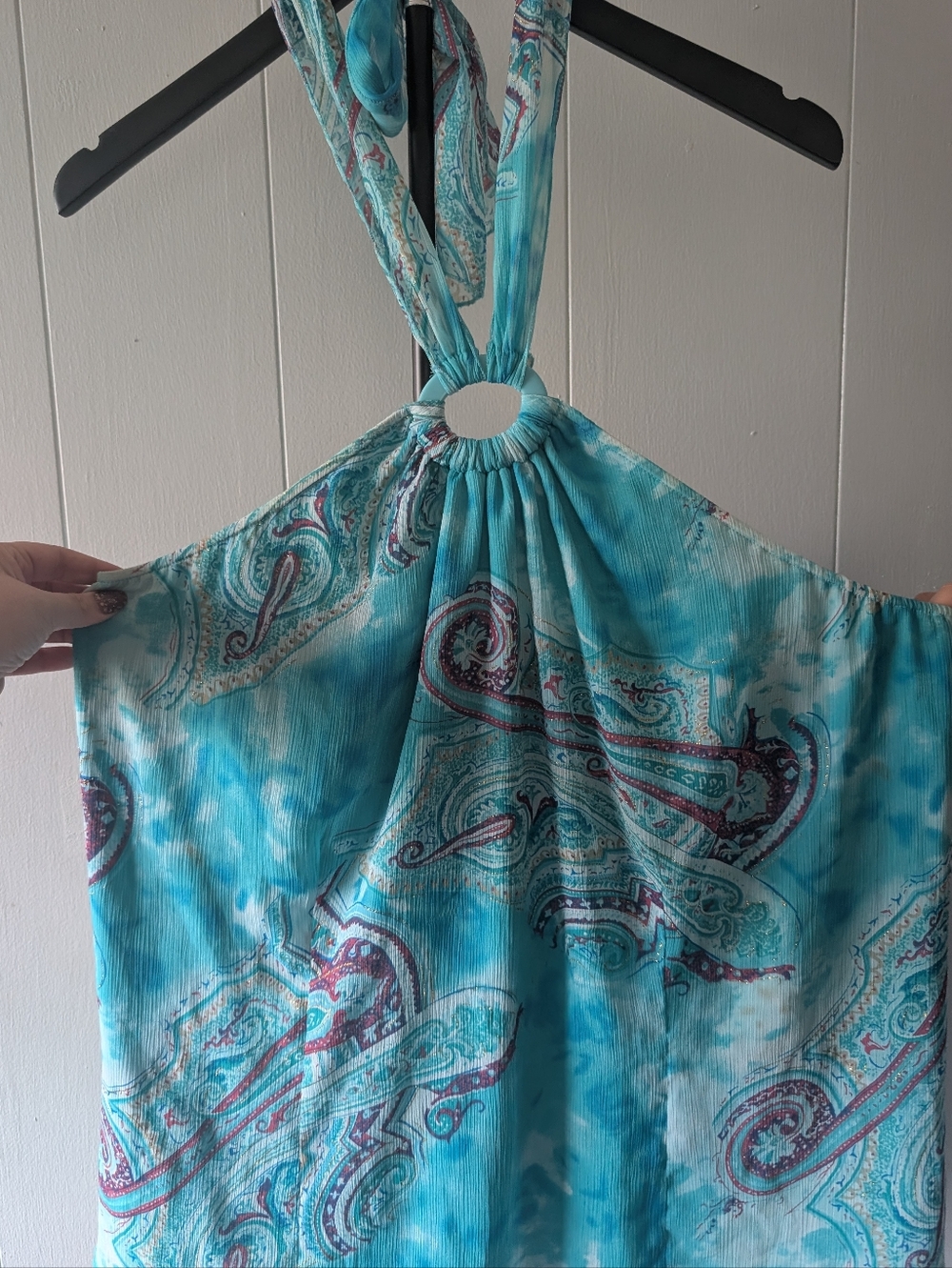 Lane Bryant Torquoise Paisley Halter Top